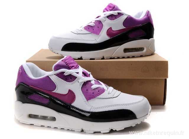 chaussures nike violet et blanc noir air max 90 (2)